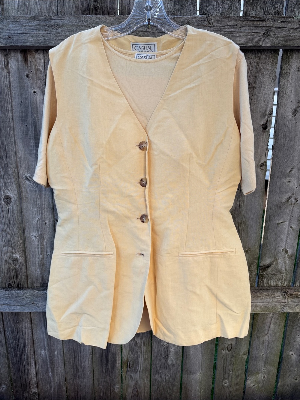Vintage Casual Corner Pale Yellow Women's Ensemble